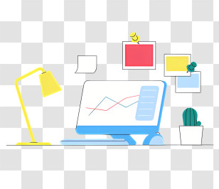 Art Background - Modern Office Desk Setup Transparent PNG