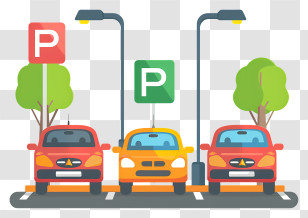 Parking - Parking Lot With Cars Transparent PNG