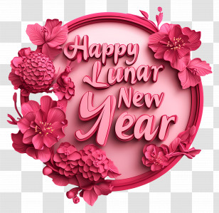 Happy Lunar New Year - Floral Design For Lunar New Year Transparent PNG