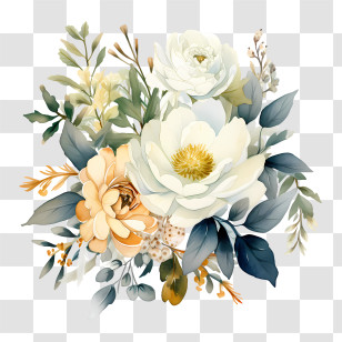 Wedding Flowers - Beautiful Floral Bouquet With Various Flowers Transparent PNG