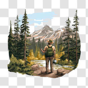 National Park Service Founders Day - Hiker Enjoying Mountain View Transparent PNG
