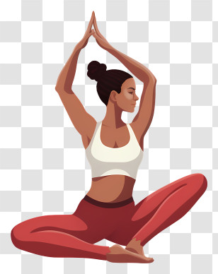 Yoga Pose - Woman Doing Yoga In Meditation Pose Transparent PNG