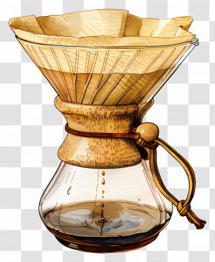 Coffee Filter - Chemex Coffee Maker With Wooden Handle Transparent PNG