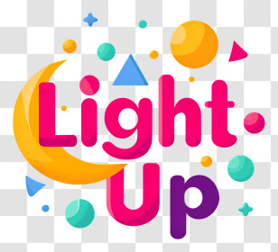 Light Up - Light Up Colorful Party Logo Transparent PNG