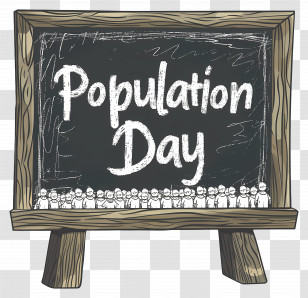 World Population Day - Population Day Chalkboard Sign Transparent PNG