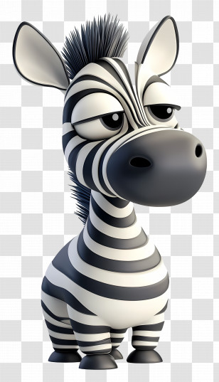 3d Zebra - Cartoon Zebra With Stripes Transparent PNG