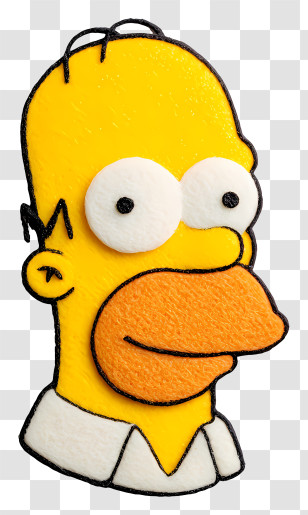Homer Simpson - Yellow Cartoon Character Face Transparent PNG