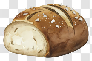 Cartoon - Rustic Bread Loaf Illustration Transparent PNG
