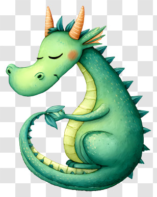 Cute Green Dragon - Cute Green Dragon Illustration Transparent PNG