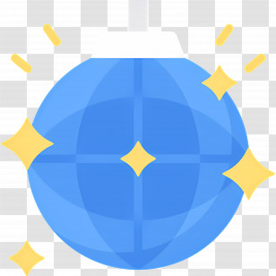 Mirror Ball - Sparkling Blue Christmas Ornament Transparent PNG