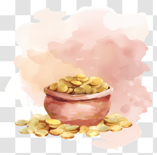 Pot - Pot Of Gold Coins Transparent PNG