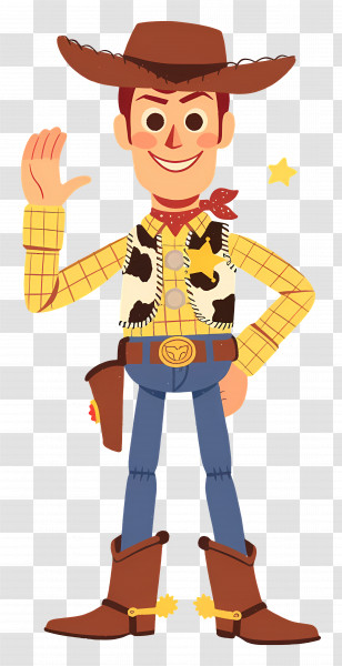 Woody - Cartoon Western Cowboy Character Illustration Transparent PNG