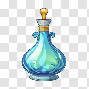 Magic Potion - Elegant Blue Perfume Bottle Design Transparent PNG
