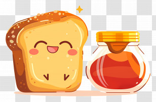 Good Morning - Happy Bread And Jam Cartoon Transparent PNG