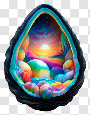 Iridescent Easter Egg - Vibrant Egg-shaped Dream Portal Transparent PNG