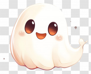 Cute Ghost - Cute Smiling Ghost Cartoon Transparent PNG