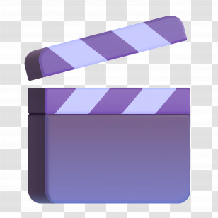 Clapper Board Emoji - Purple Clapperboard For Filming Transparent PNG