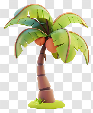 3d Coconut Tree - Cartoon Coconut Tree Illustration Transparent PNG