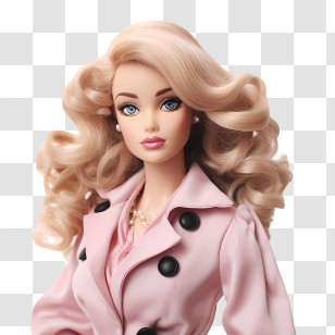 Barbie - Elegant Blonde Doll In Fashionable Outfit Transparent PNG