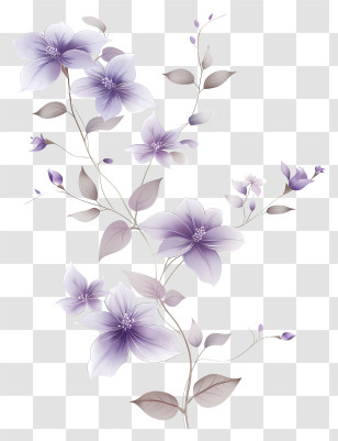 Purple Flower Vine - Purple Floral Design Pattern Transparent PNG