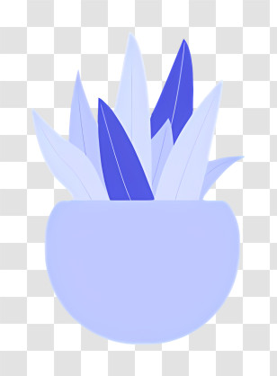 Vase - Blue Potted Plant In Minimalist Style Transparent PNG