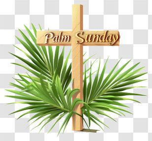 Palm Sunday - Palm Sunday Cross With Palm Leaves Transparent PNG