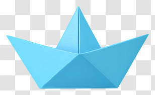 Paper Boat - Blue Origami Paper Boat Transparent PNG