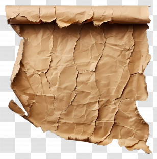 Brown Ripped Paper - Crumpled Brown Paper With Vintage Texture Transparent PNG