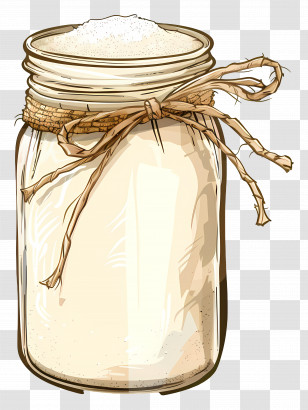 Jar With Sugar - Glass Jar With String And Salt Transparent PNG