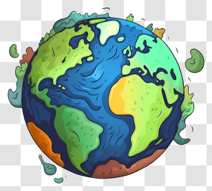 Planet - Cartoon Earth Illustration Transparent PNG