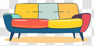 Colorful Sofa - Colorful Modern Sofa Illustration Transparent PNG
