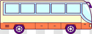 Cartoon - Cartoon Orange And White Travel Bus Transparent PNG