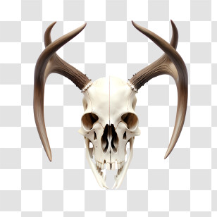 Deer Skull - Animal Skull With Antlers For Rustic Decor Transparent PNG