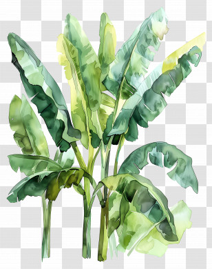 Banana Tree - Green Banana Plant Illustration Transparent PNG