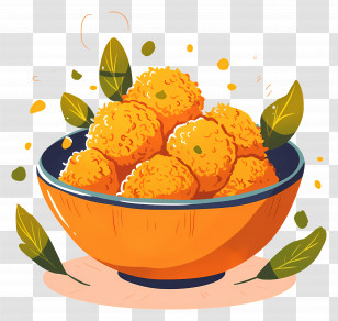 Chicken Meatballs - Bowl Of Crispy Fried Snacks Transparent PNG