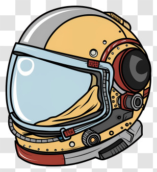 Space Helmet - Stylish Astronaut Helmet Cartoon Illustration Transparent PNG