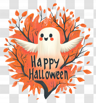 Happy Halloween - Cute Ghost Happy Halloween Transparent PNG