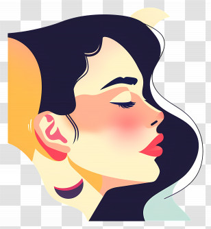 Woman Face - Artistic Female Portrait With Modern Style Transparent PNG