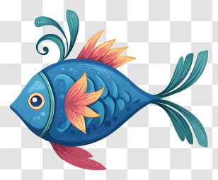 Fish Logo - Colorful Cartoon Fish Transparent PNG