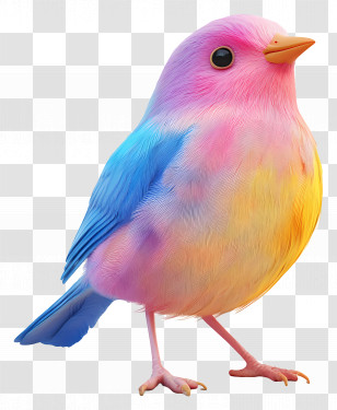 Pastel Bird - Colorful Bird With Vibrant Feathers Transparent PNG