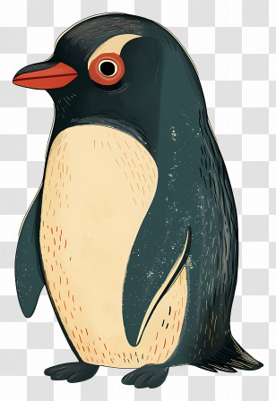 Cartoon Penguin - Adorable Penguin Illustration With Details Transparent PNG