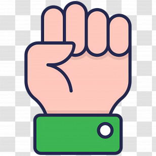 Courage - Motivational Cartoon Fist With Green Sleeve Transparent PNG