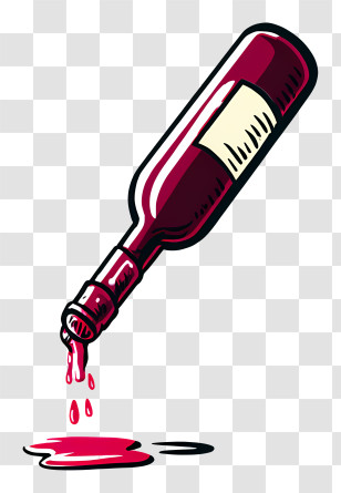 Wine Bottle Pouring Liquid - Wine Bottle Pouring Red Wine Transparent PNG