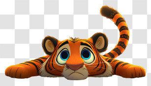 Cute Tiger - Sad Tiger Cub Illustration Transparent PNG