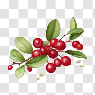 Cranberries
 - Fresh Cranberries On A Green Branch Transparent PNG