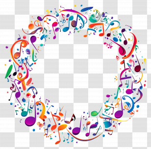 Music Circle - Vibrant Circular Pattern Of Musical Notes Transparent PNG