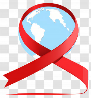 World Aids Day - Red Ribbon Symbol For Global Awareness Transparent PNG