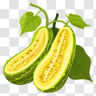 Bitter Melon - Sliced Fresh Cucumber Illustration Transparent PNG