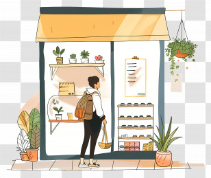 Person Shopping - Person Window Shopping At A Store Transparent PNG