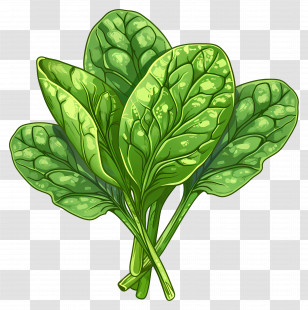 Spinach - Fresh Spinach Leaves Illustration In Cartoon Style Transparent PNG